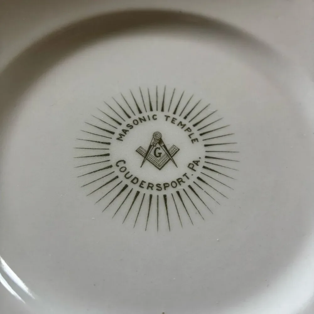 Masonic Temple Coudersport PA 8” Plate Onondaga Pottery Syracuse NY